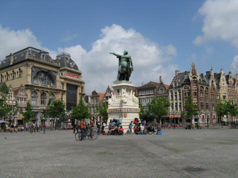 Friday Market Square in Gent Belgium (Ghent)